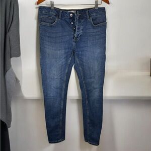 topman Blue jeans Skinny Jeans size 34 Button Fly Stretch Denim  Womens jean